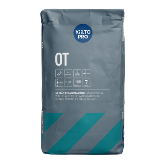 KIILTO OT LIGHT KEVYTÄYTTEINEN SEINÄN OIKAISUTASOITE 5–30(50)MM 20KG